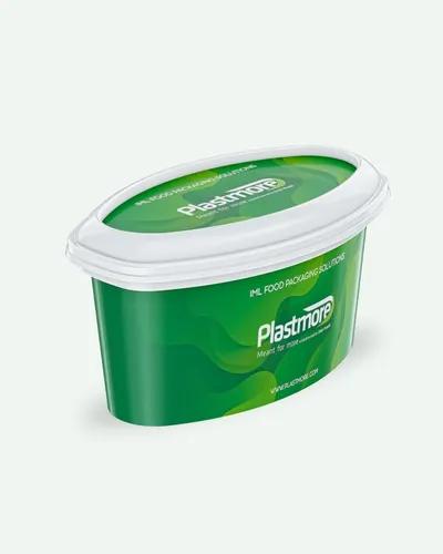 750 ml (25 oz) PP Plastic IML Container for Spread Chocolate Packaging – Oval Shape